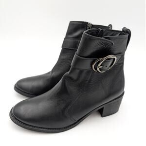 Paul Green Vanessa Block Heel Bootie Women's Black Leather Size US6/UK3.5 EU37